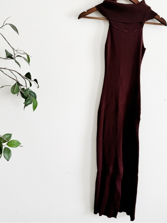 Windsor Pants - Windsor Brown Sleeveless Knit Turtleneck midi dress large